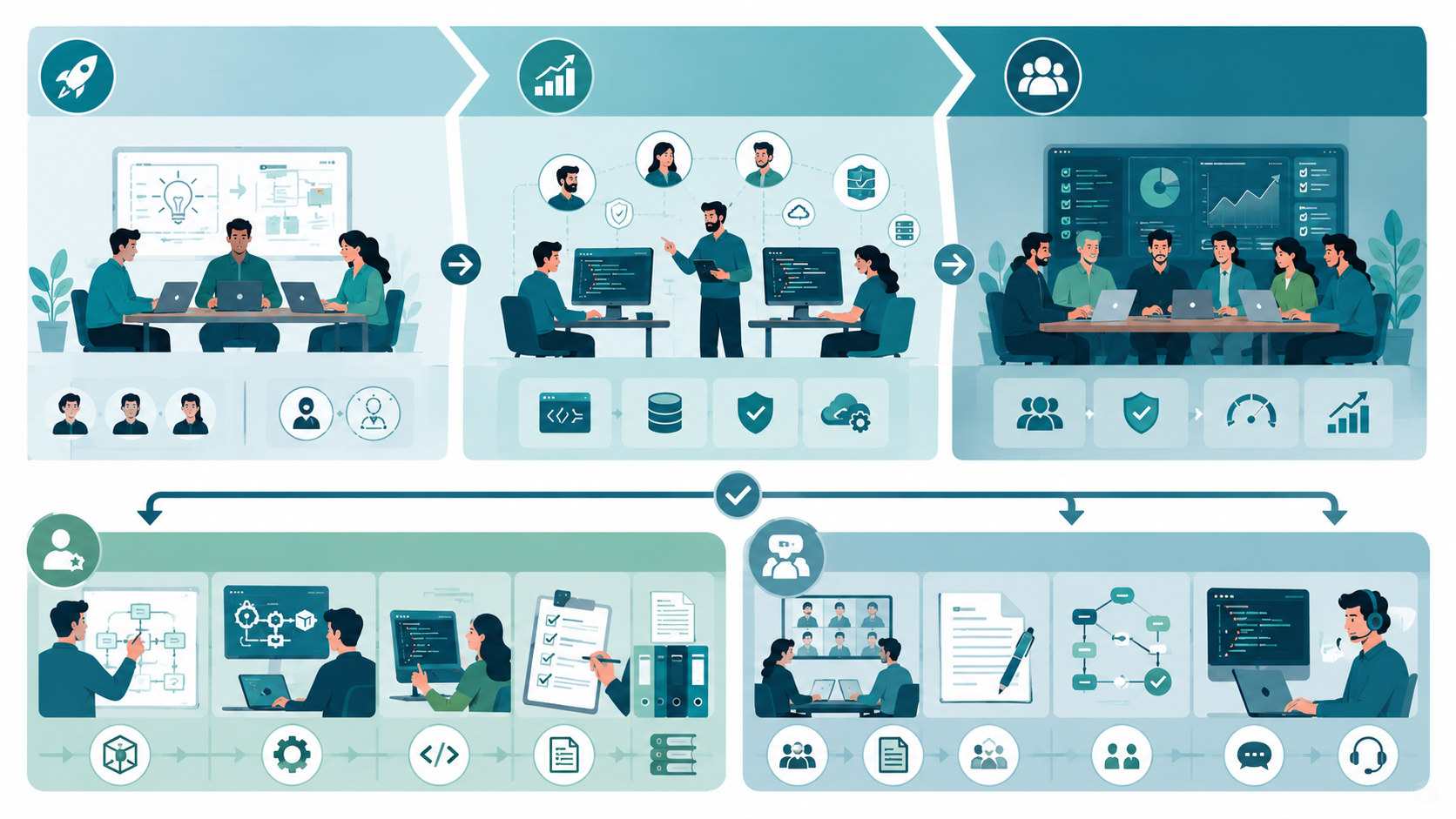 Practical hiring model planning for software development projects by product stage