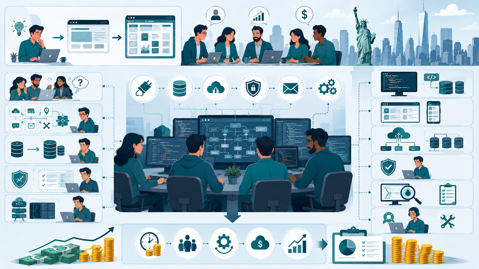 Custom Software Development Cost In USA increasing because of changing requirements and architecture complexity