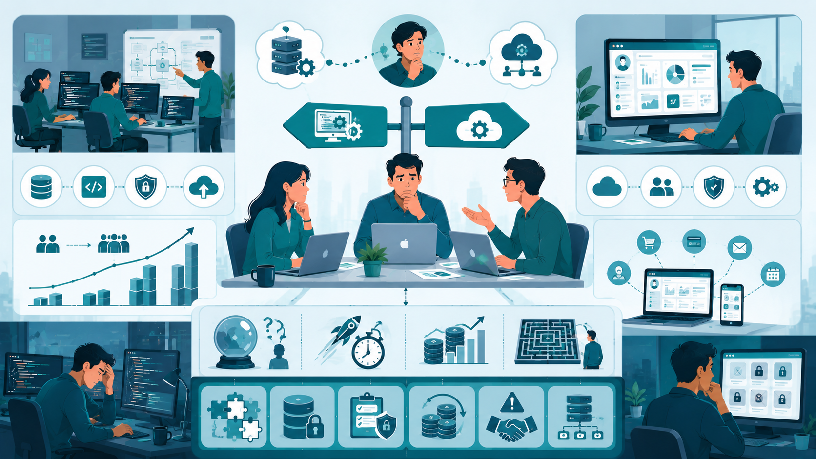 Custom Software Development Vs SaaS Solutions decision challenges for startup teams