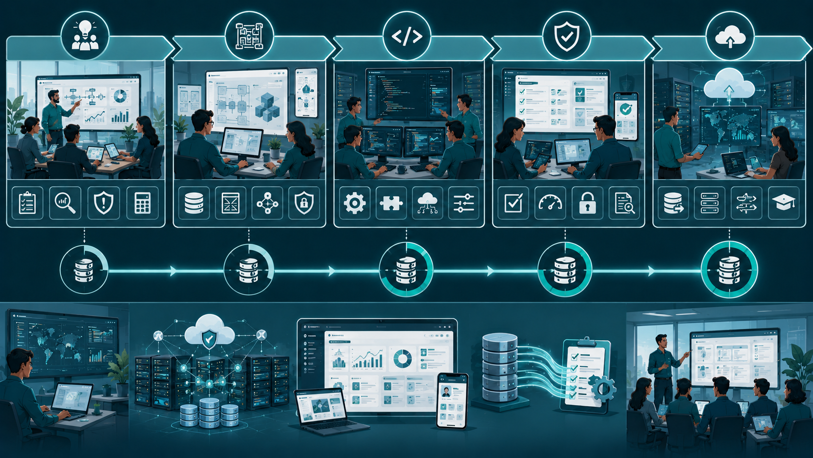 Enterprise Software Development Cost In USA across planning design development testing deployment and migration