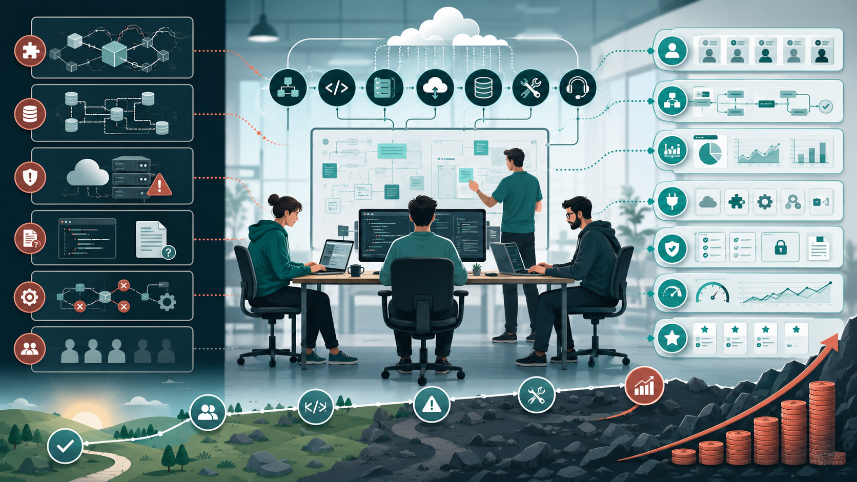 Custom software development cost challenges caused by changing requirements and limited engineering resources