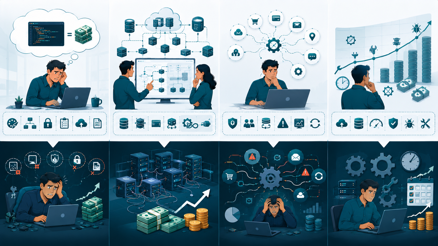 Software cost mistakes from treating development as coding only and ignoring future maintenance