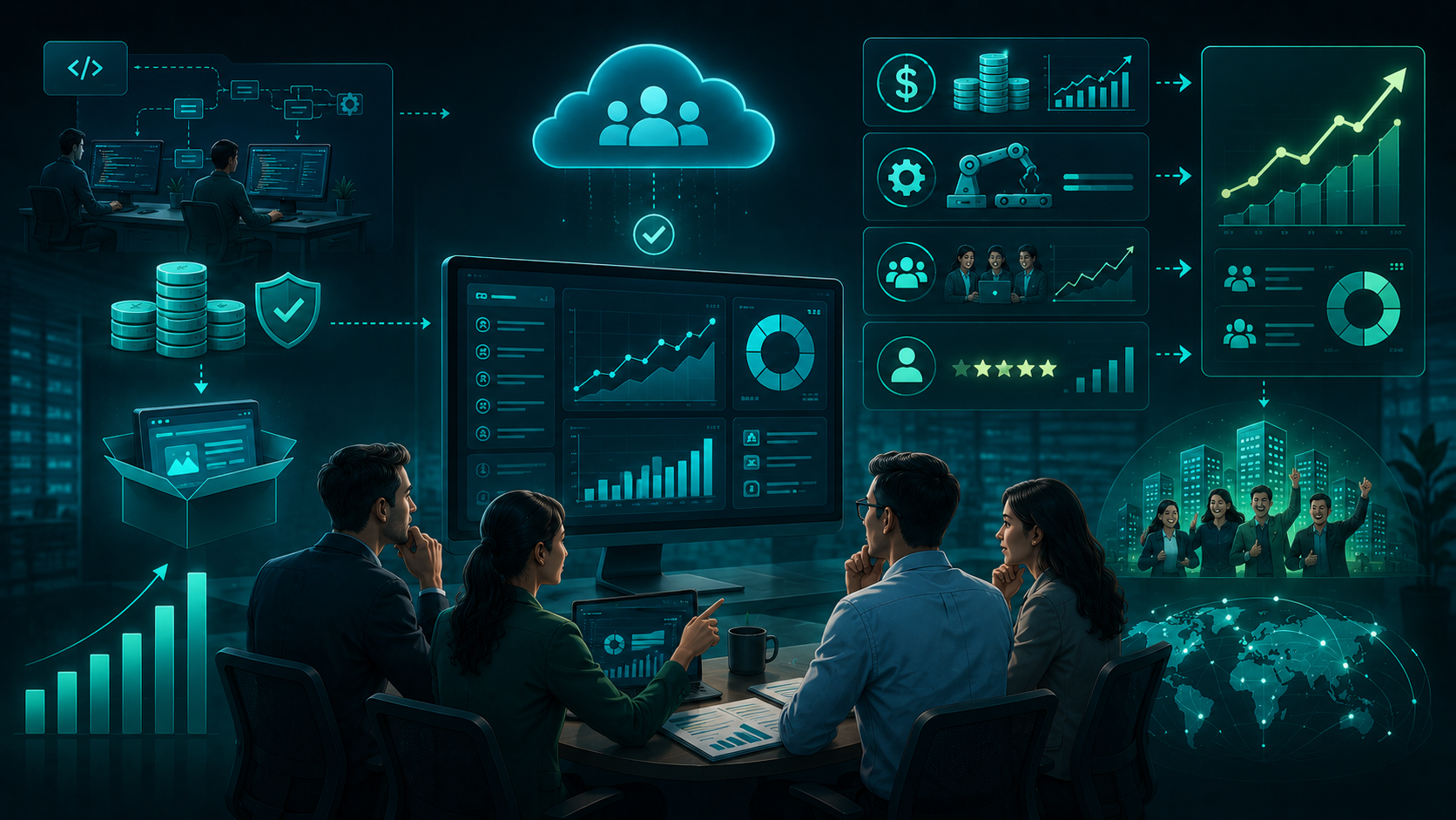 Measuring SaaS return on investment through subscription revenue productivity and automation