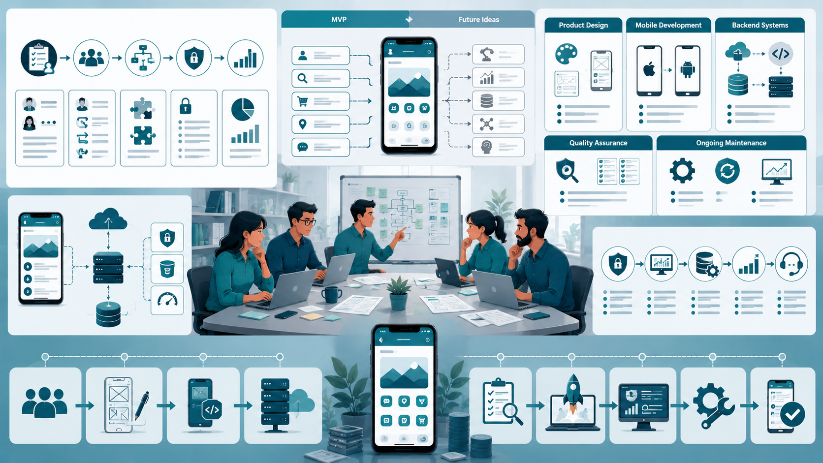 Practical Mobile App Development Cost In USA planning with MVP scope design backend QA and maintenance