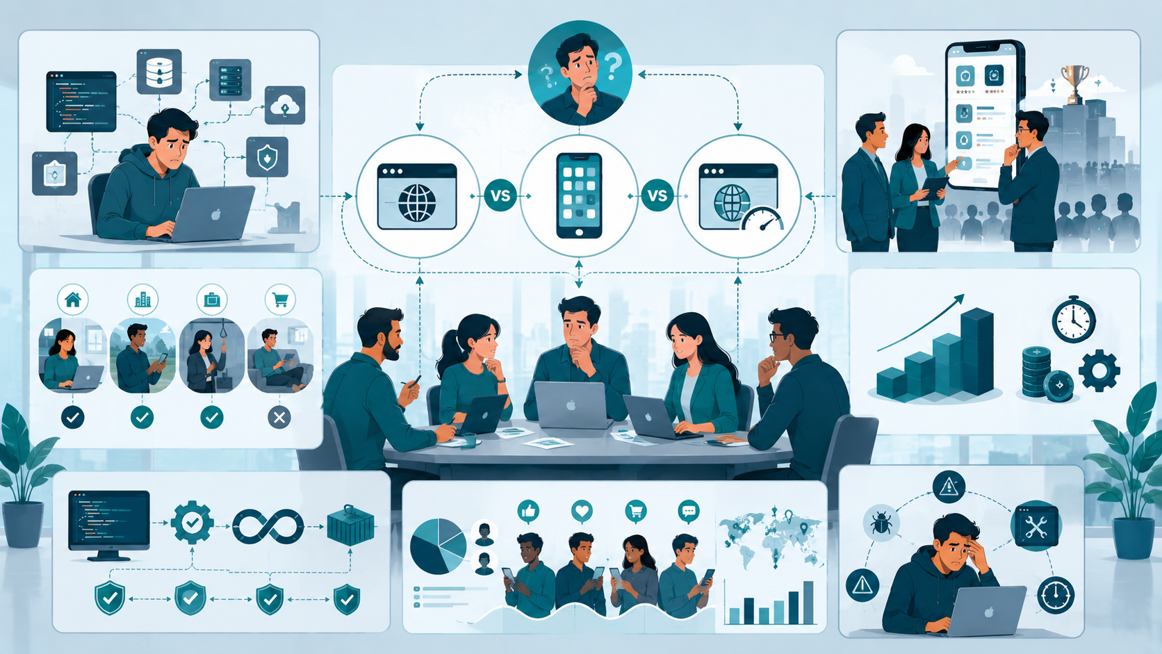Web Apps vs Mobile Apps decision challenges for small engineering teams and business workflows